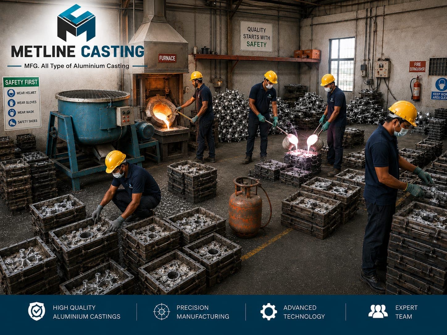 Metline Casting grinding shop finishing process